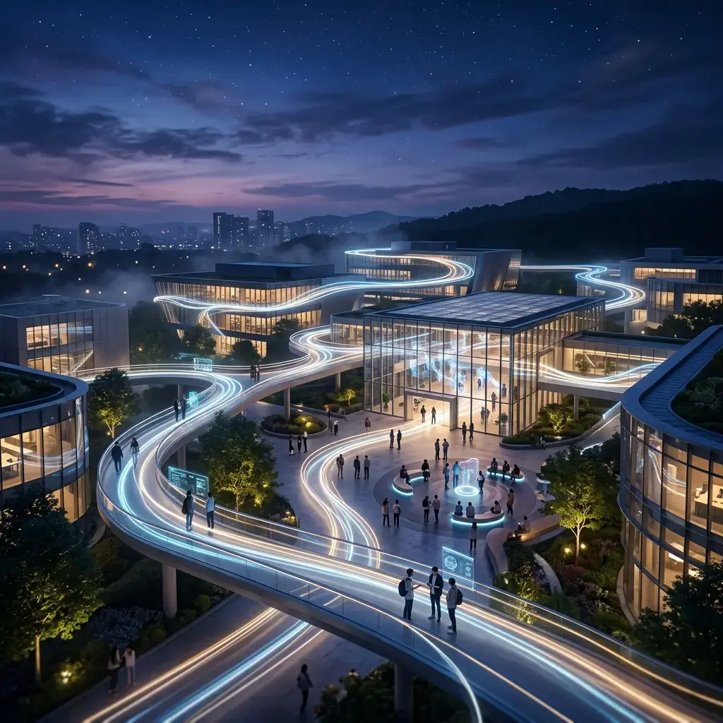 Academik.ai Quantum Intelligence Learning Platform futuristic campus operations hub