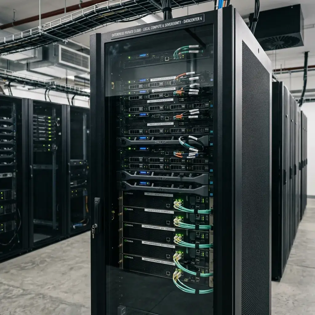 Local computing server nodes hosting private AI models