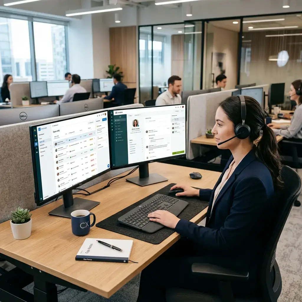 Employees interacting naturally with intelligent assistants while performing daily work