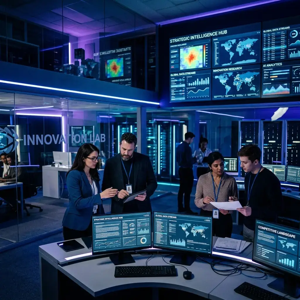 Knowledge workers using enterprise AI interface