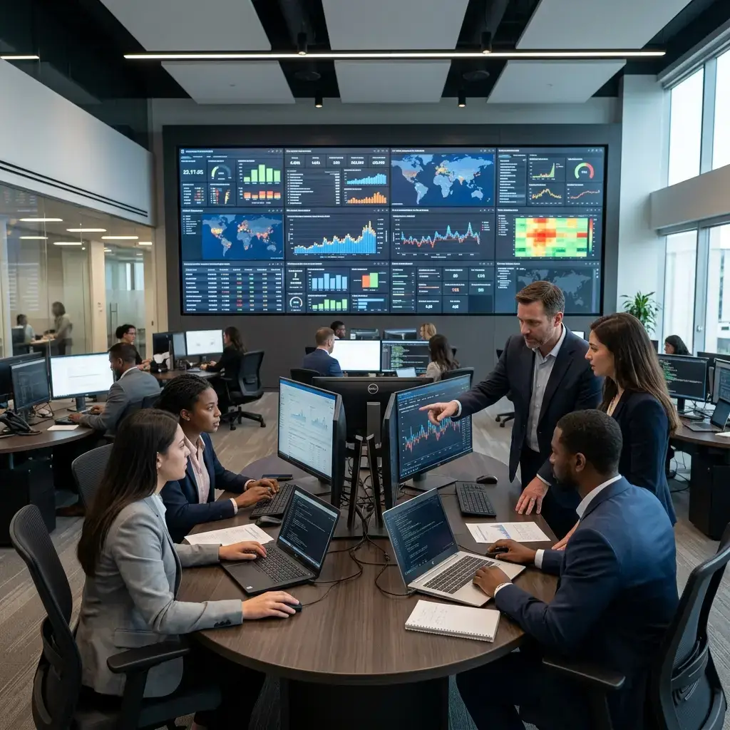 Employees using intelligent workplace tools to complete tasks more efficiently